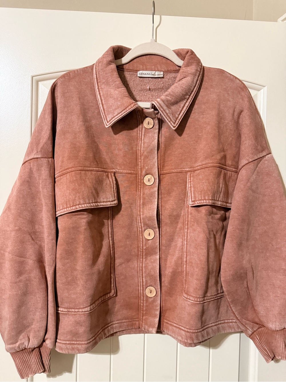 Zenana Rust Colored Shacket NWOT